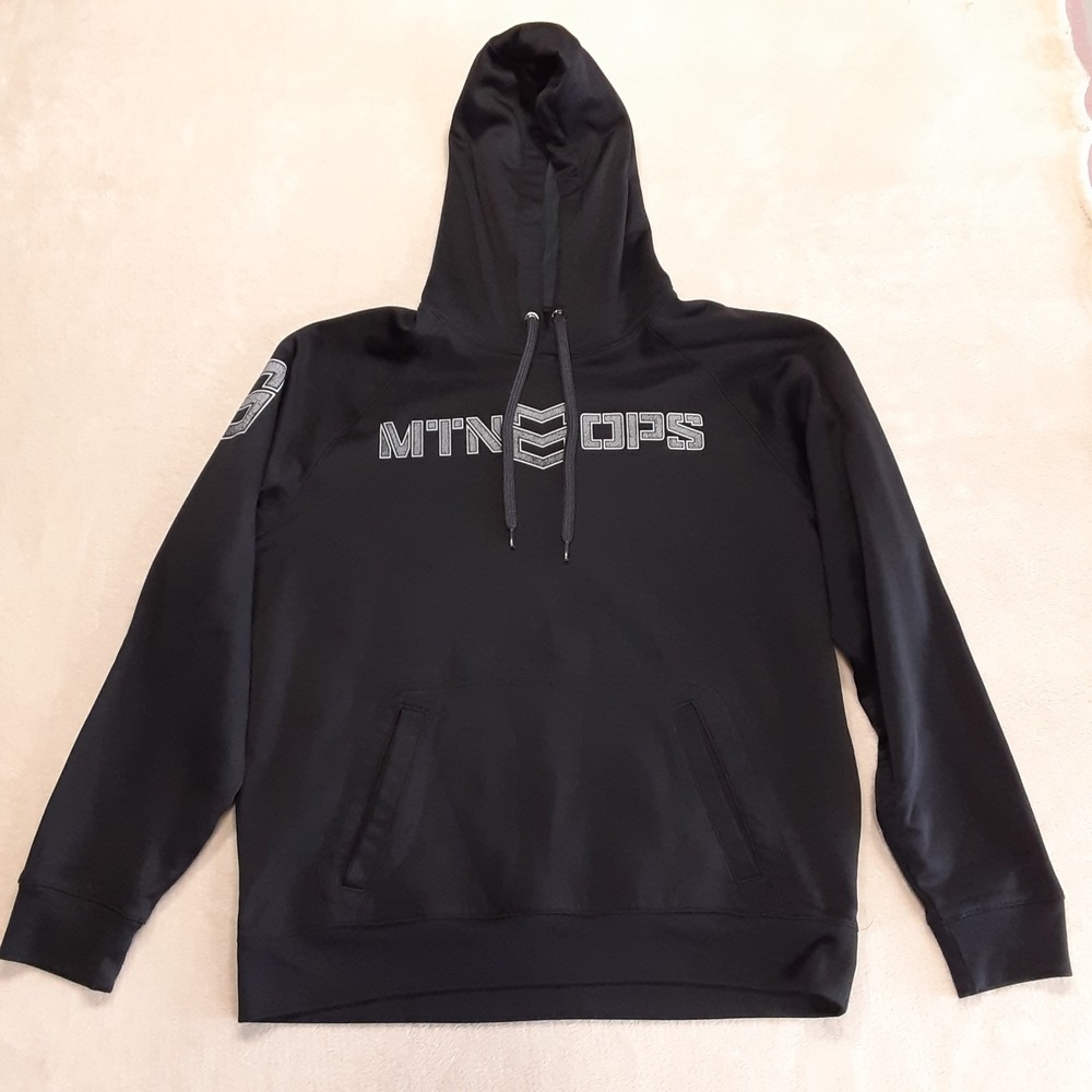 MTN OPS Mens Zelos Tech  Hoodie Large Black Athletic Kangaroo Pockets ST250 GYM